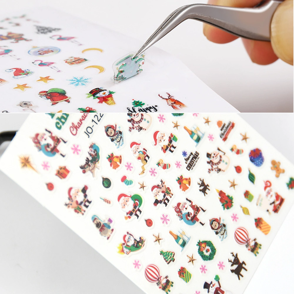 Christmas Halloween Cartoon Nail Art Sticker Decals 3D Nail Art Transfer Stickers Nail Extension Gel Art Decorations