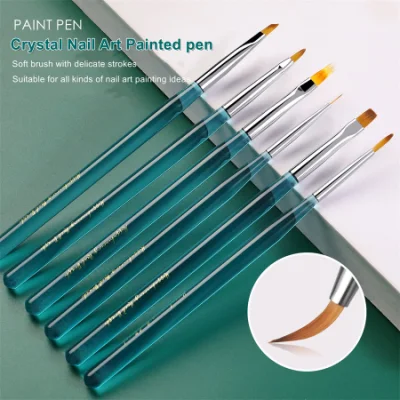 Wholesale New Nail Art Brush Ocean Blue Rod Pull Hook Crystal Pen Light Therapy Nail Pen